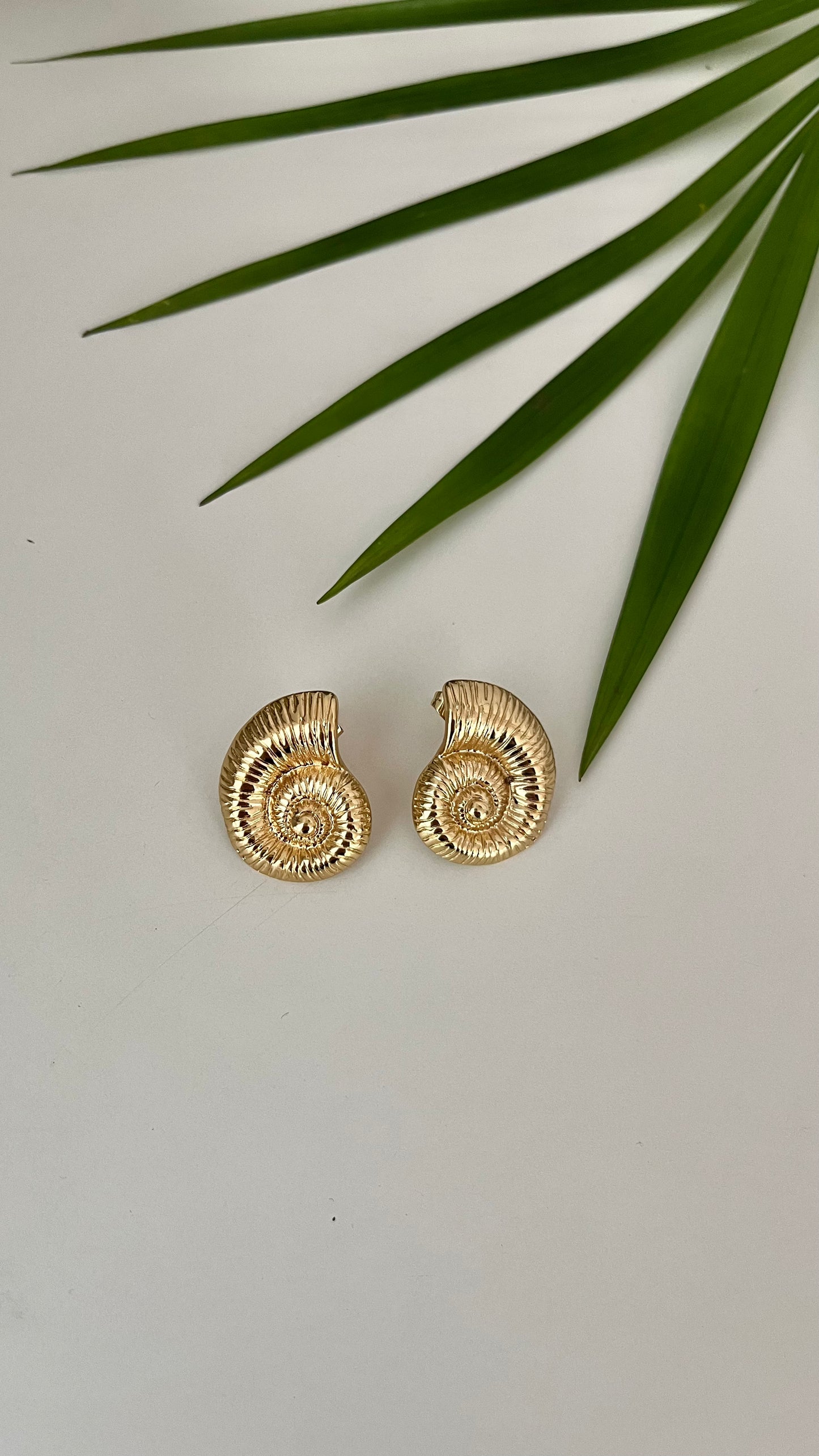 Gold Snail Shell Earrings
