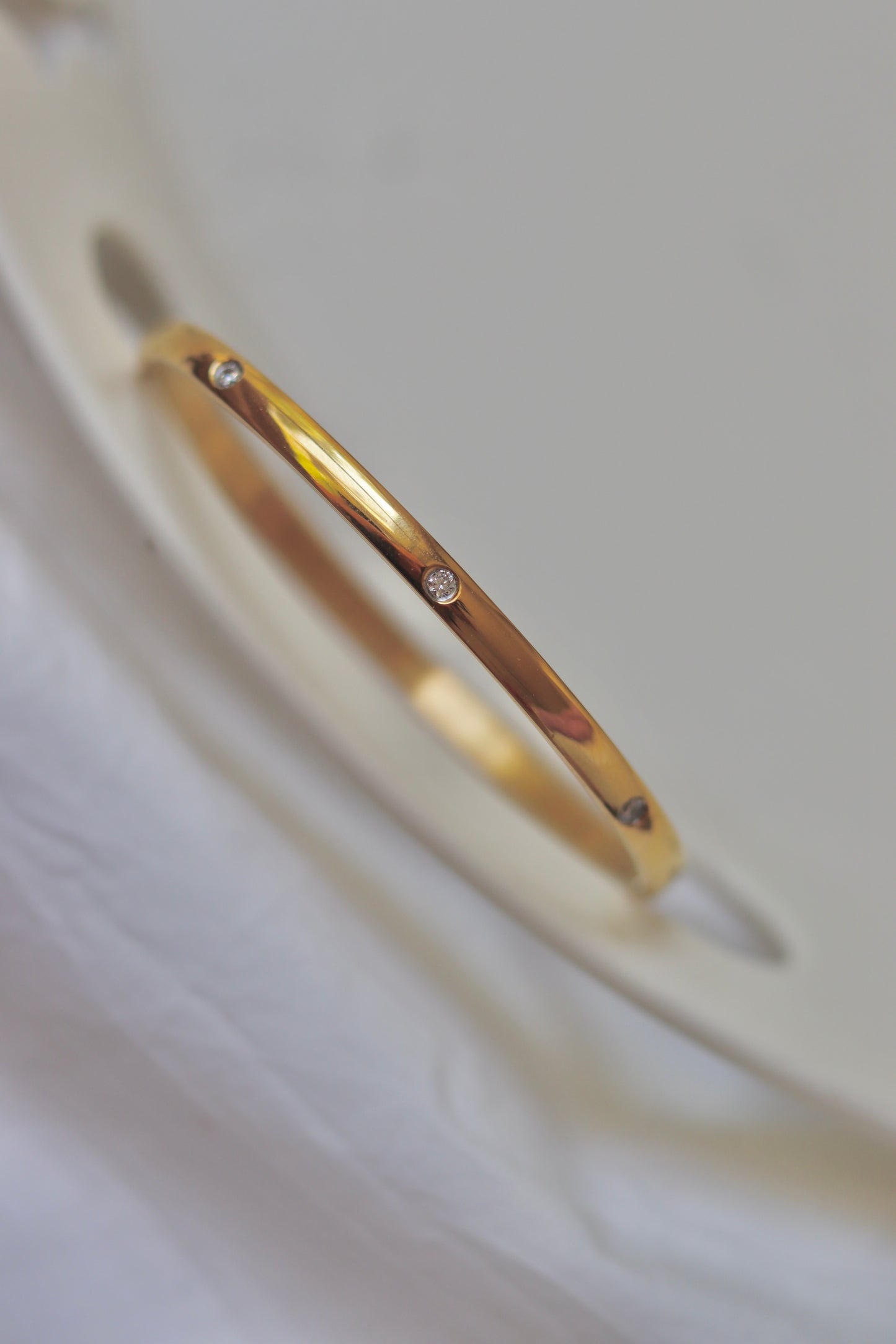 Gold Stone Studded Bangle Bracelet