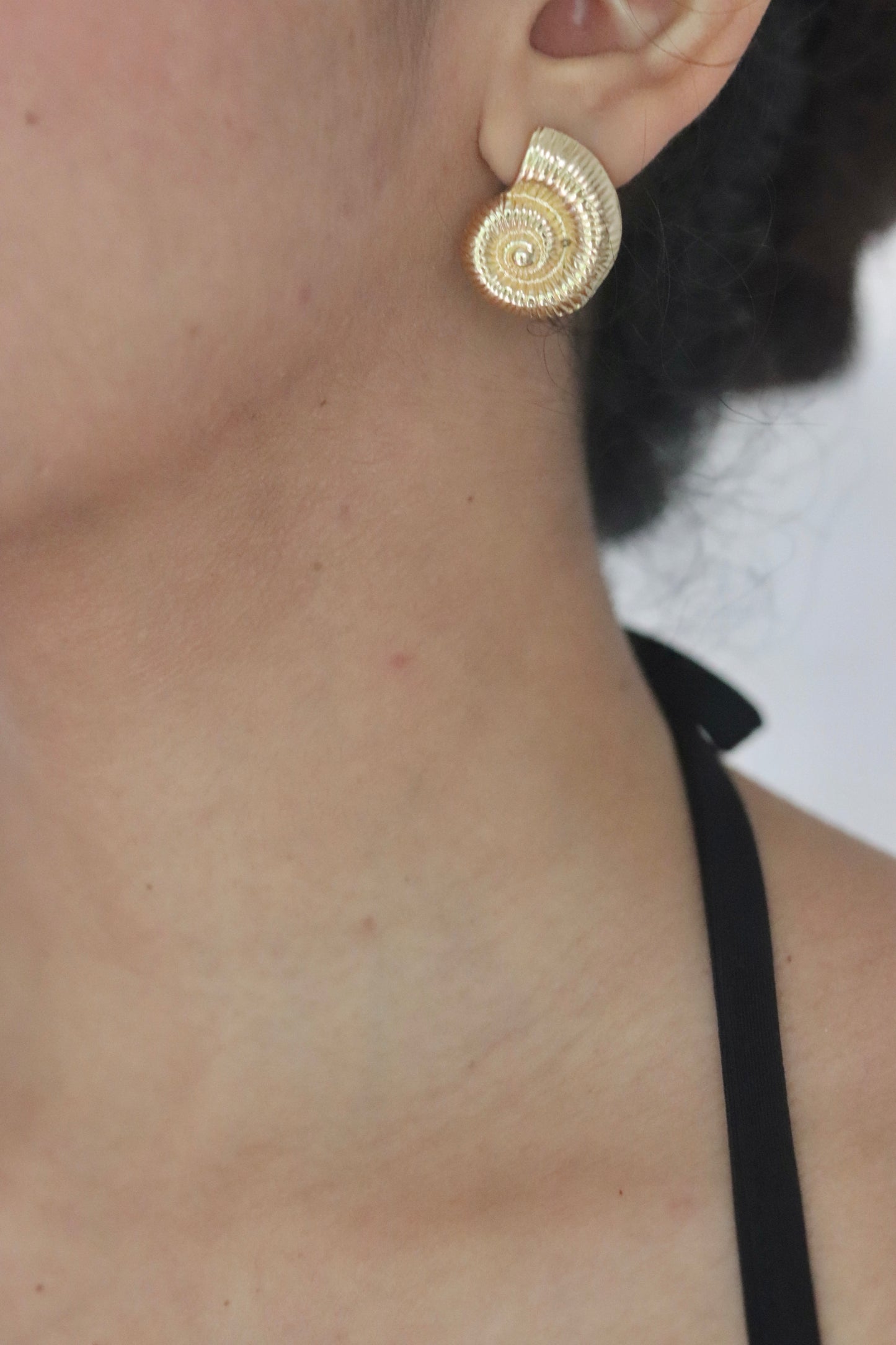 Gold Snail Shell Earrings