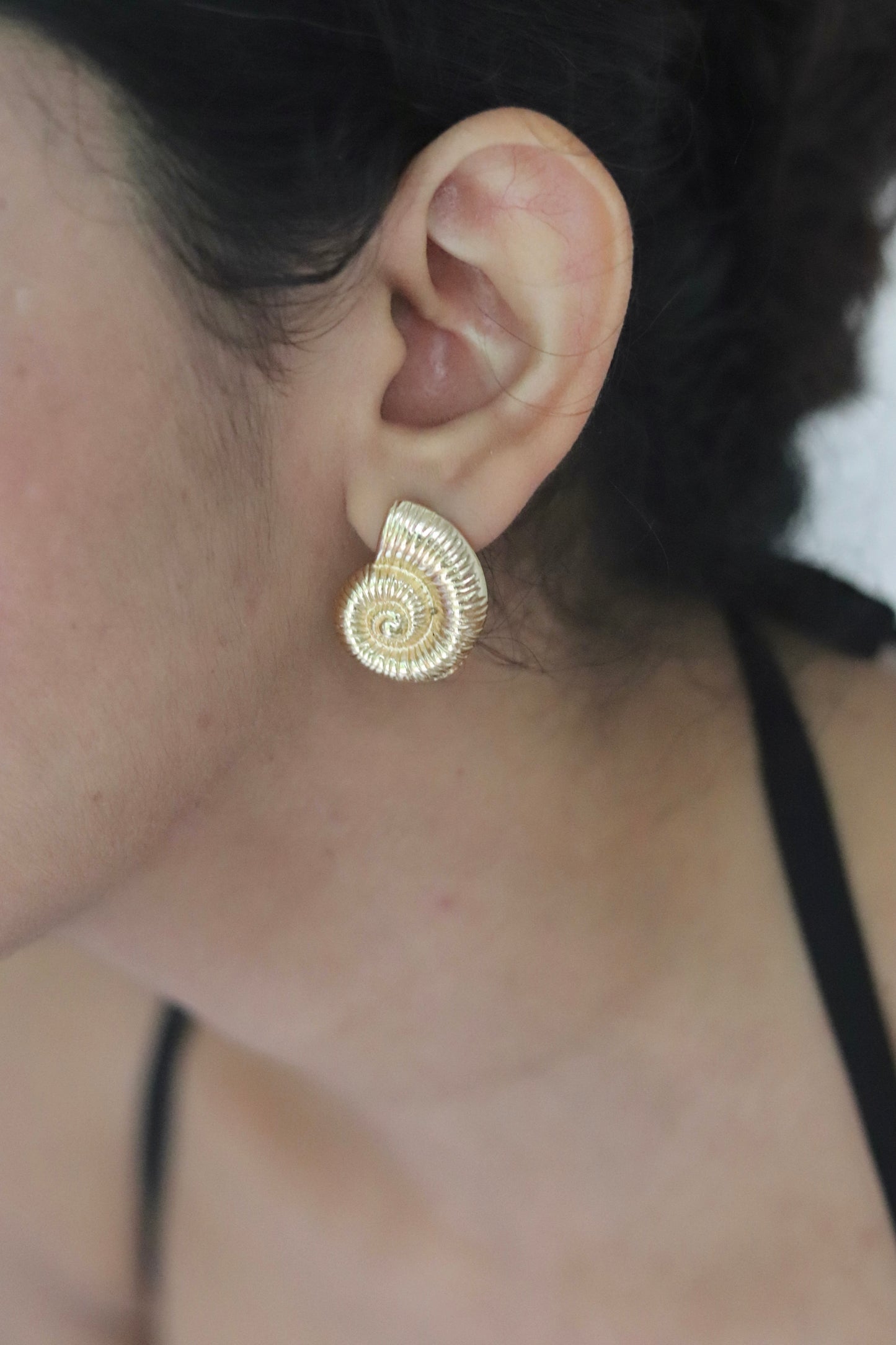 Gold Snail Shell Earrings