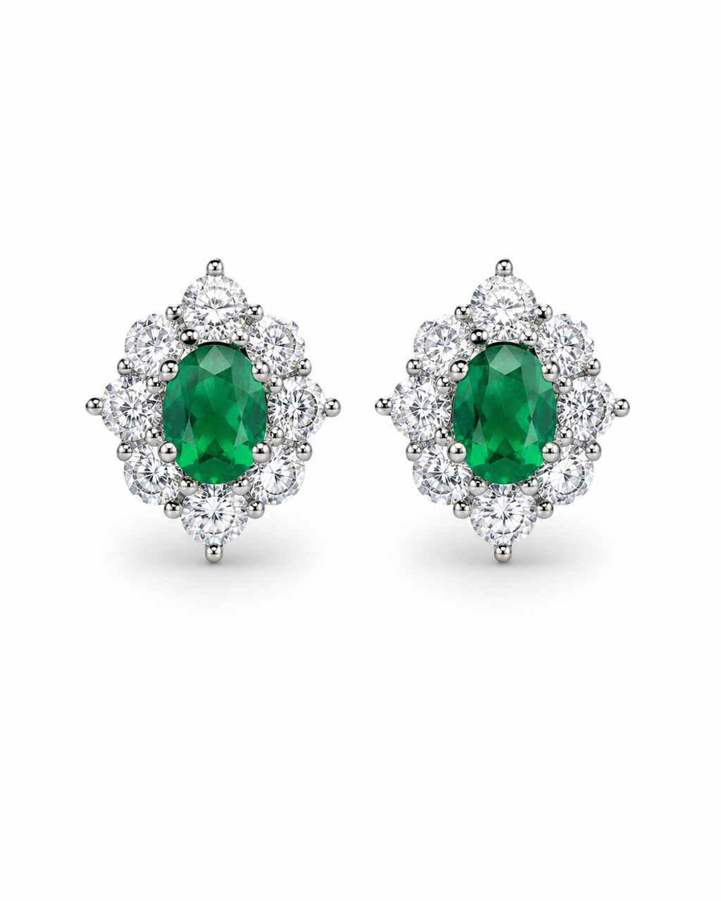 Meadow Green Oval Stud Earrings