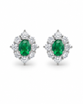 Meadow Green Oval Stud Earrings