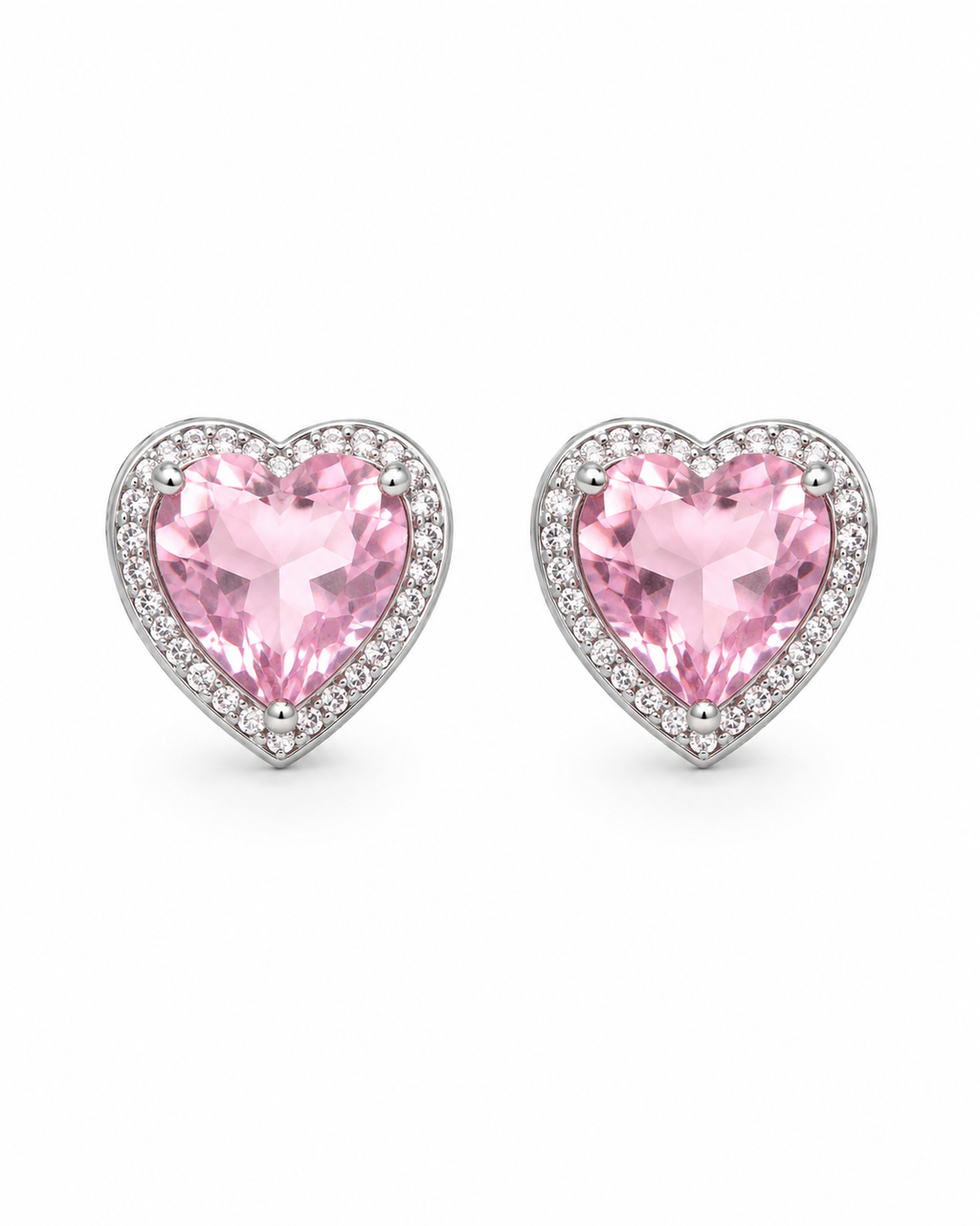 Roselle Pink Heart Earrings