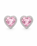 Roselle Pink Heart Earrings