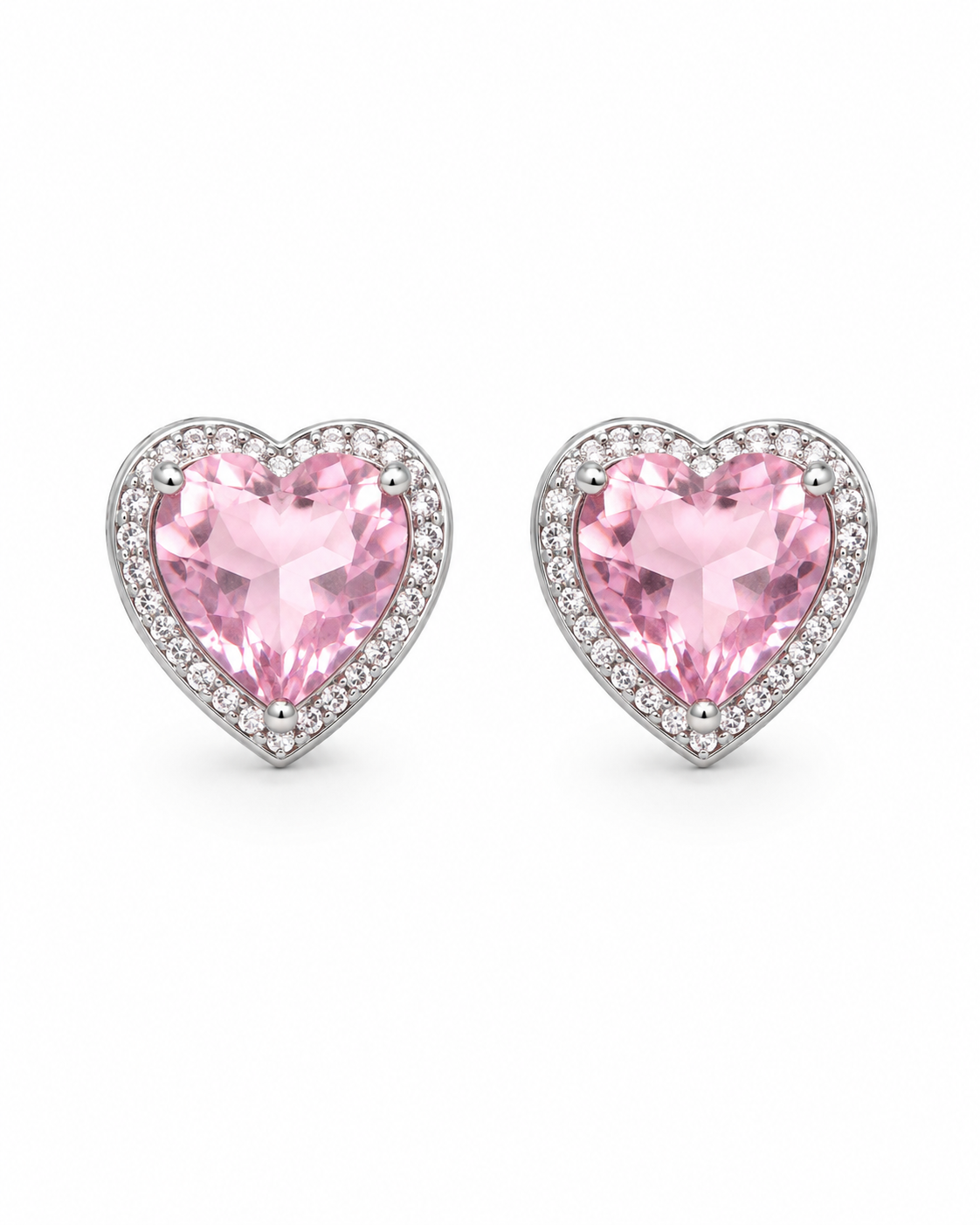 Roselle Pink Heart Earrings