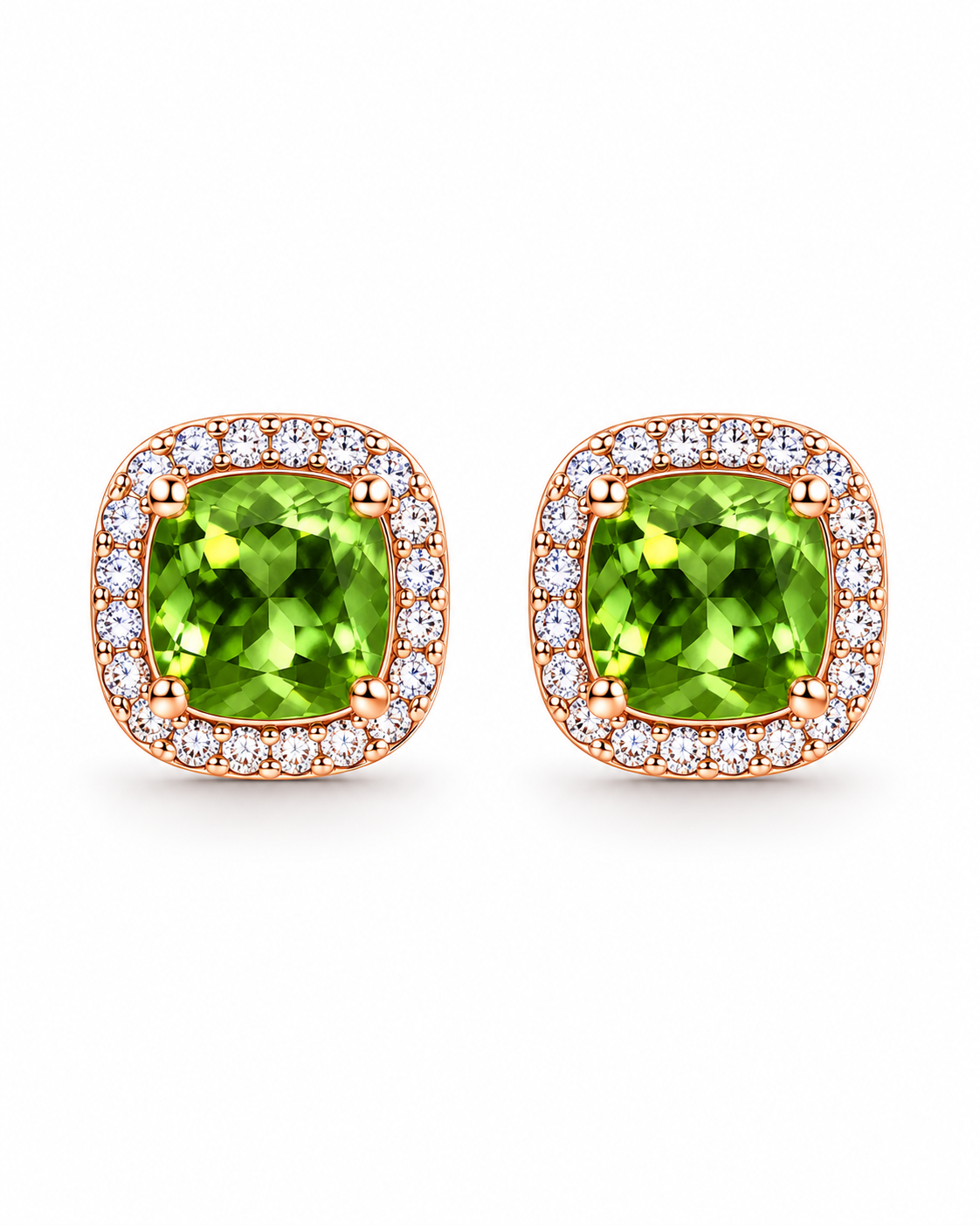 Fern Green Halo Stud Earrings