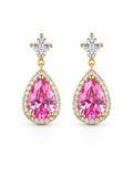Petaline Pink Pear Drop Earrings