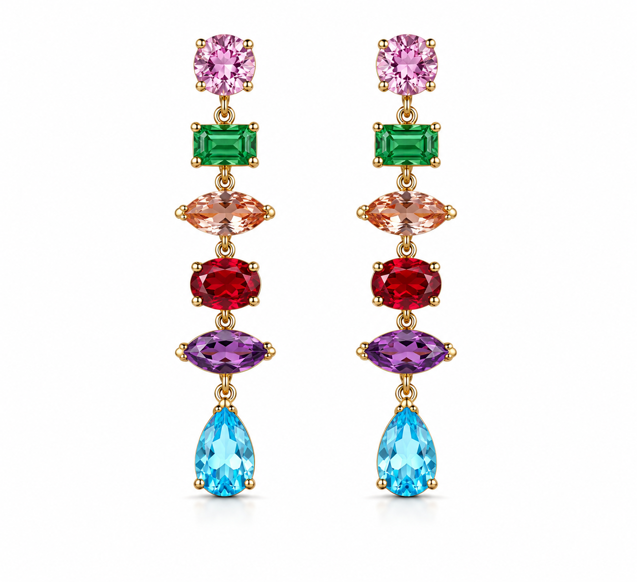 Elira Multicolour Stone Dangle Earrings