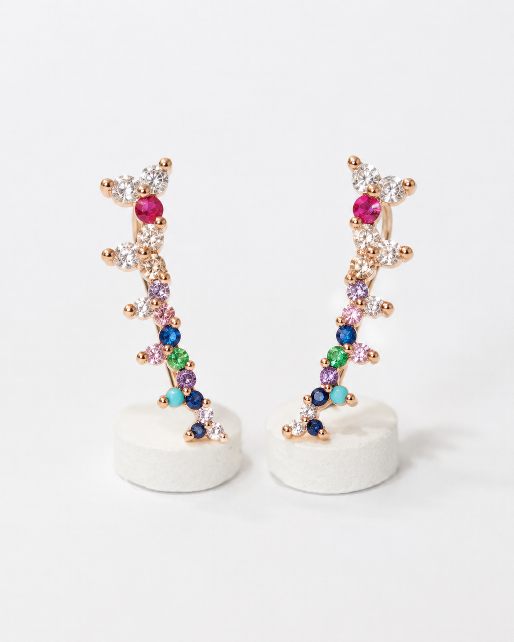 Iselle Multicolour Dainty Ear Climber Cuffs