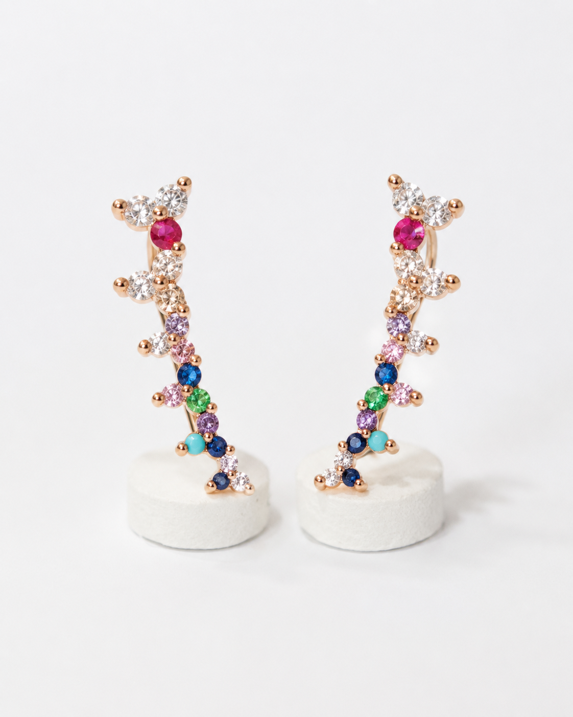 Iselle Multicolour Dainty Ear Climber Cuffs