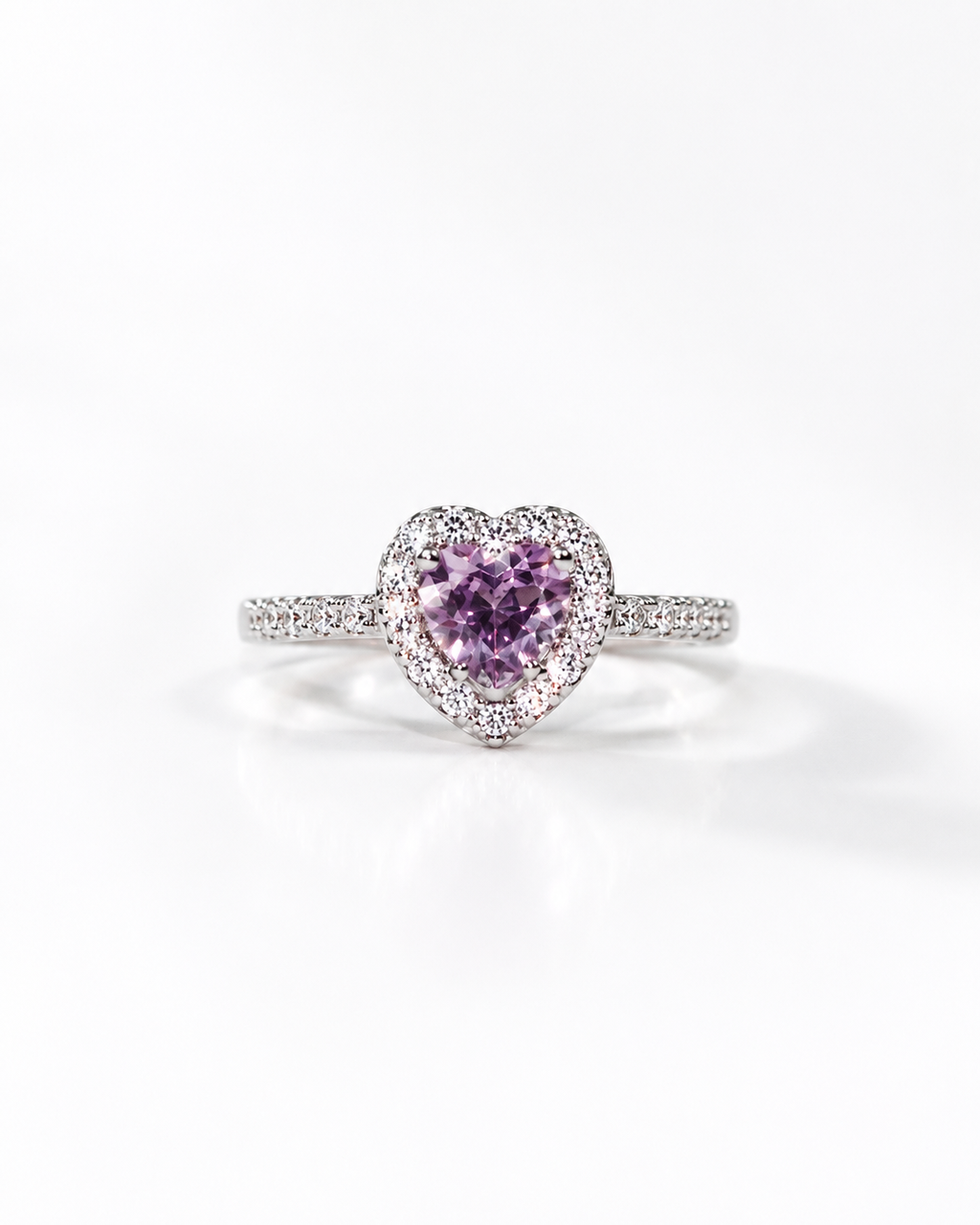 Daphnie Lavender Heart Adjustable Ring