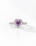 Daphnie Lavender Heart Adjustable Ring