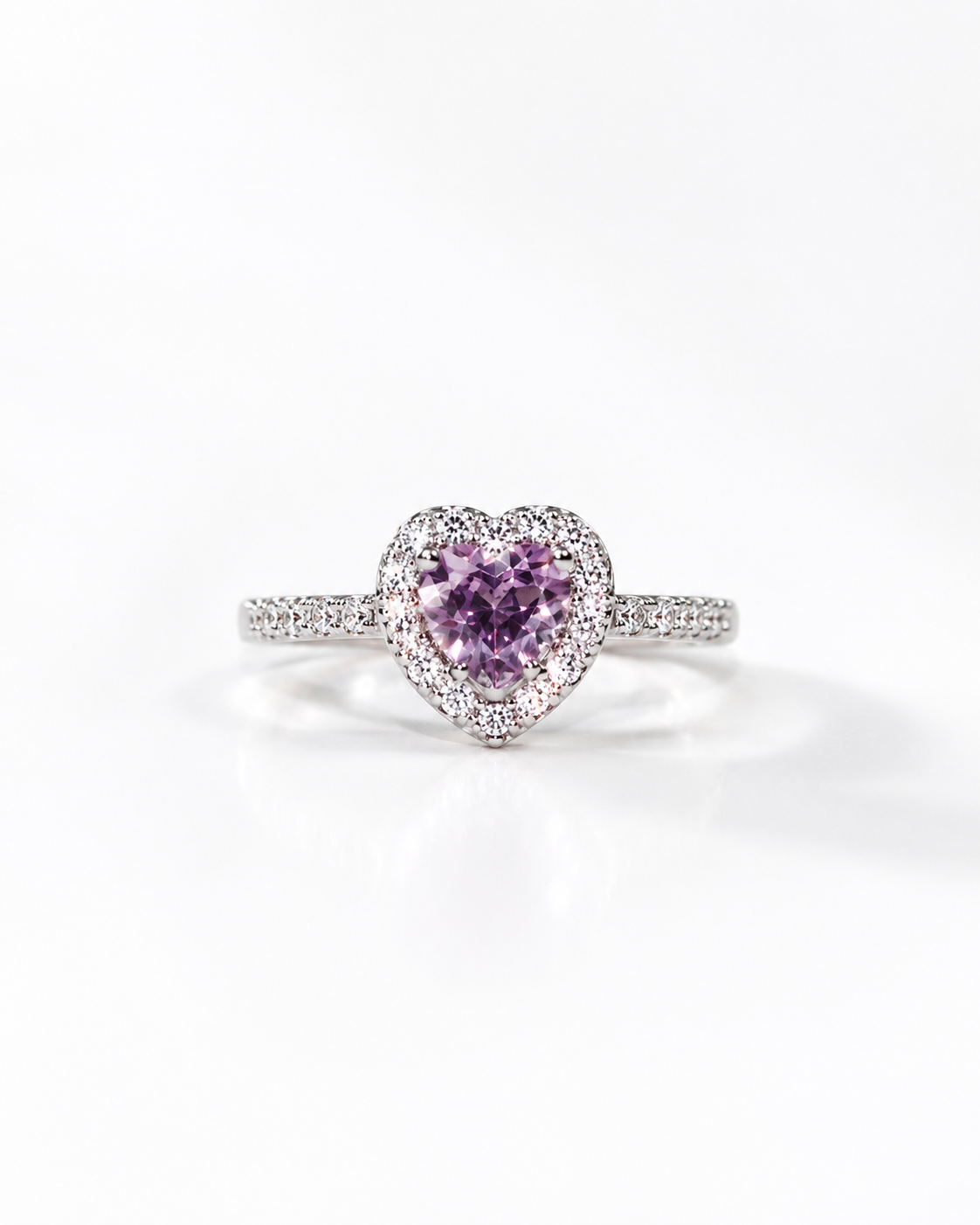 Daphnie Lavender Heart Adjustable Ring