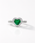 Ivy Green Heart Adjustable Ring