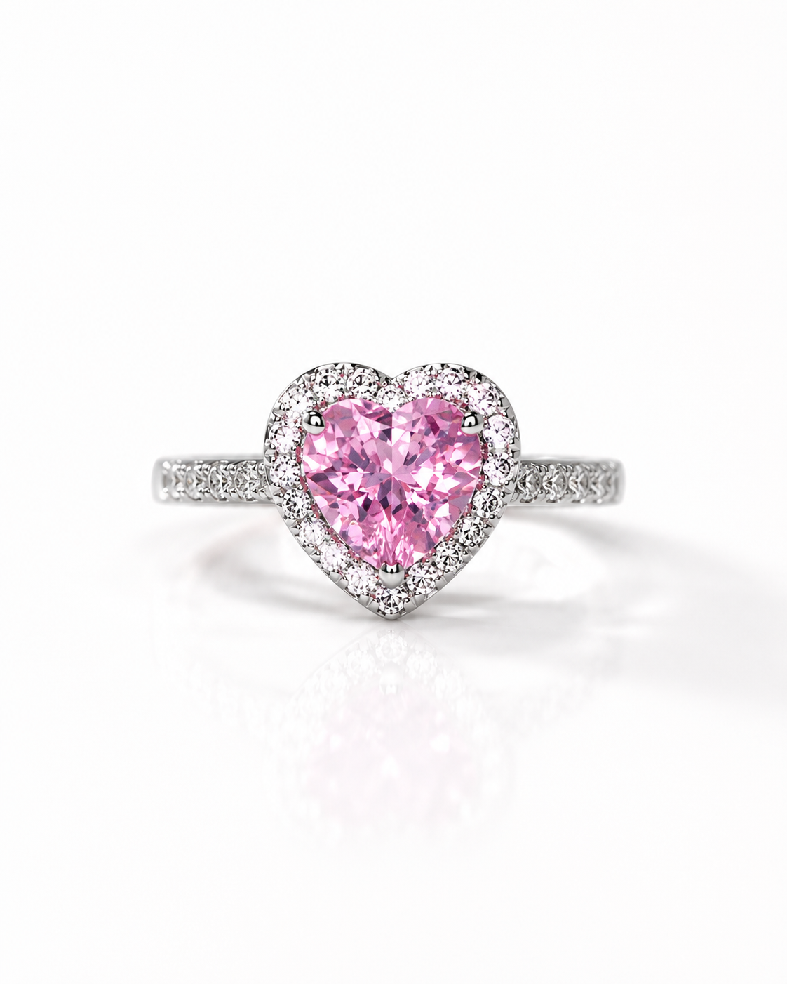 Rosier Pink Heart Adjustable Ring