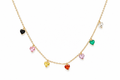 Zelie Rainbow Heart Charm Necklace