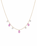 Aveline Pink & White Charm Necklace