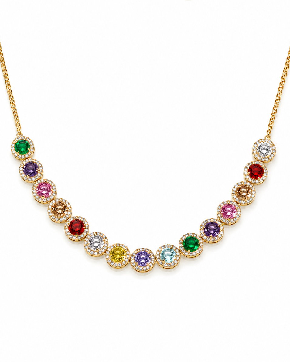 Luxelle Multicolour Halo Statement Necklace