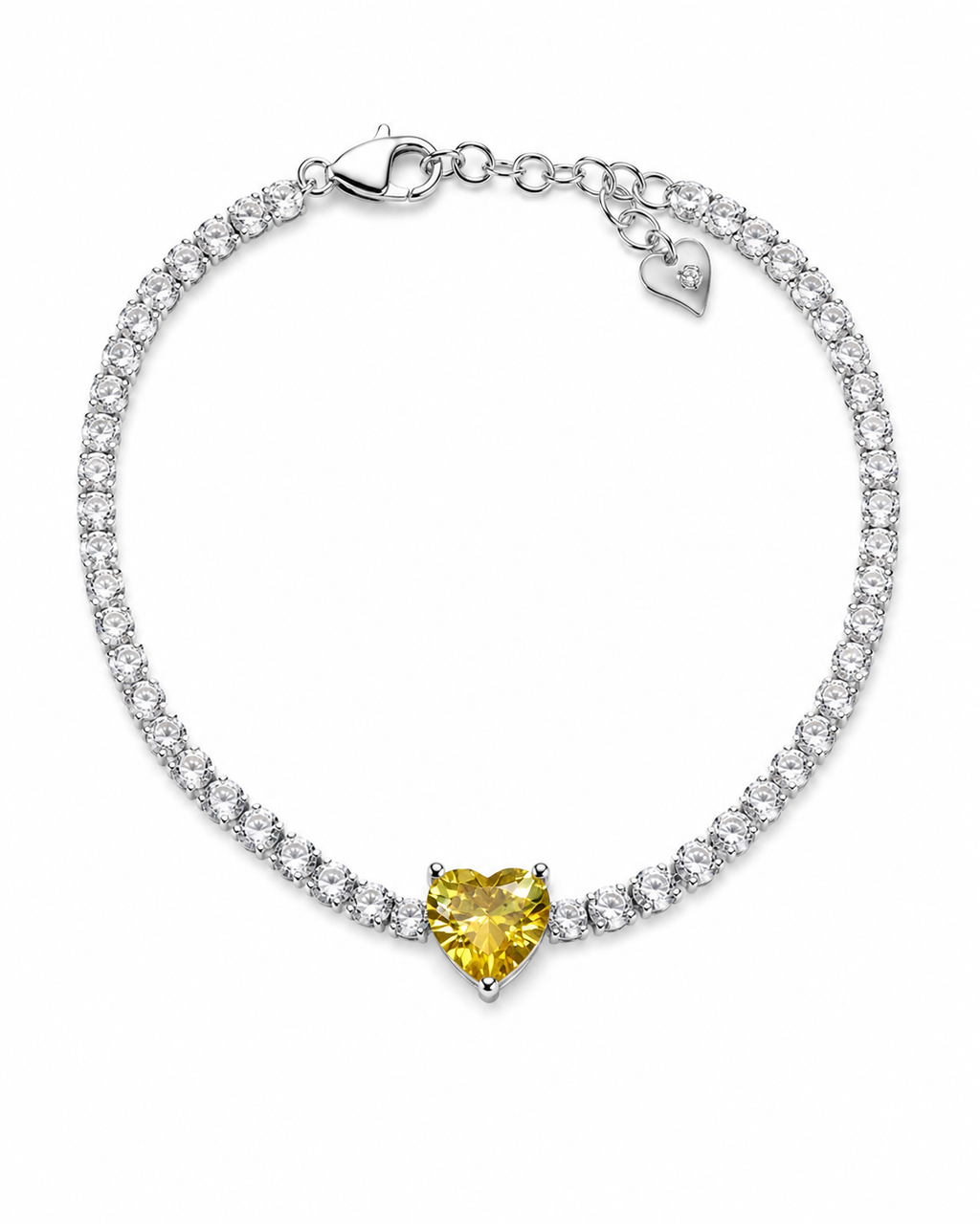 Aurine Yellow Heart Tennis Bracelet