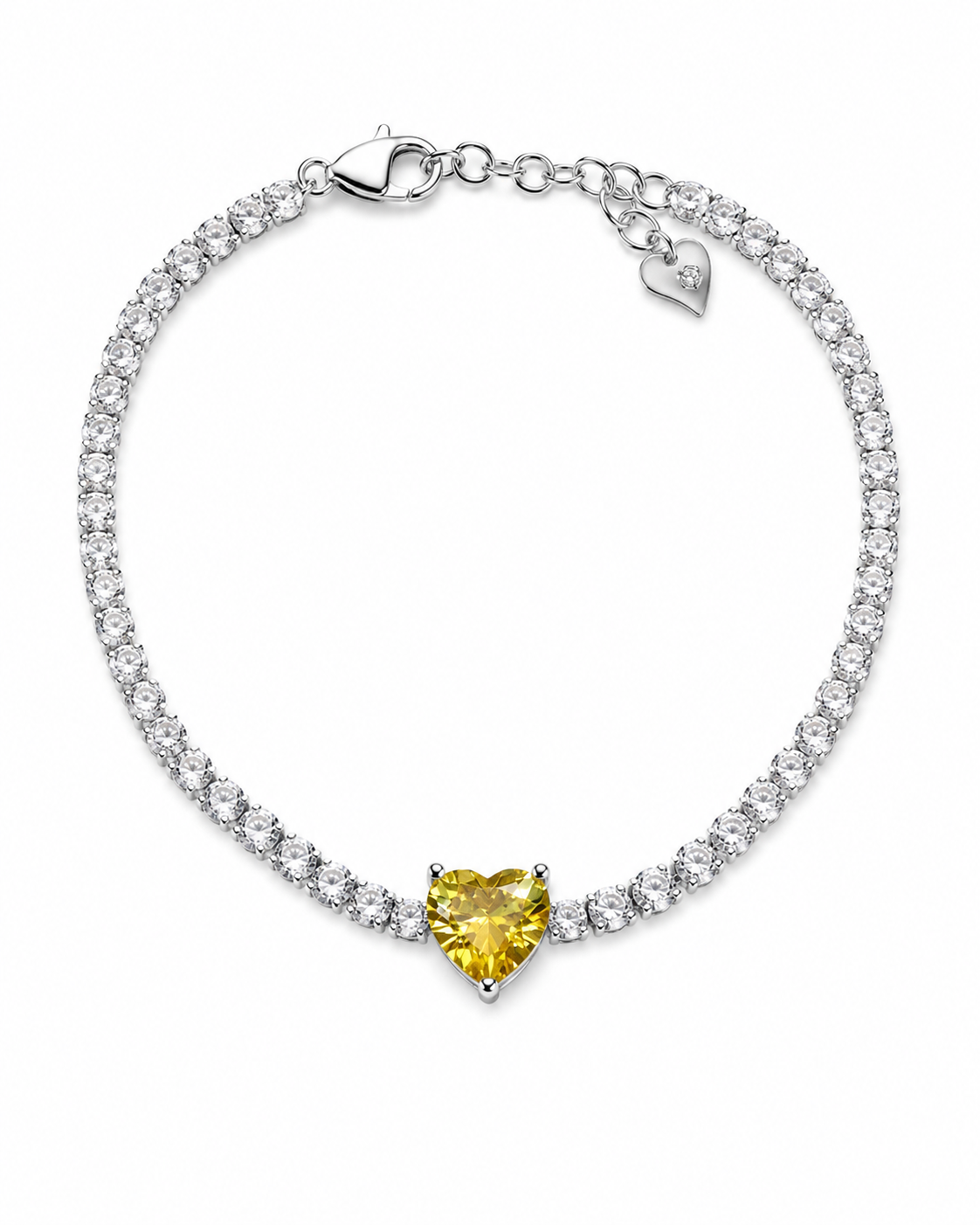 Aurine Yellow Heart Tennis Bracelet