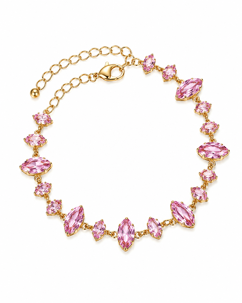 Bloomette Pink Marquise Stone Bracelet