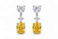 Orline Yellow Heart Drop Earrings
