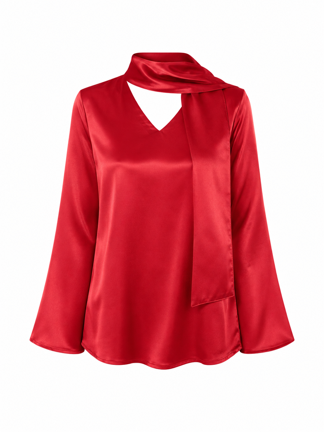 Dilruba Kurti Red Satin Short Kurti with Scarf