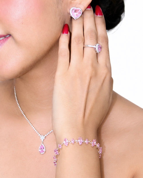 Bloomette Pink Marquise Stone Bracelet