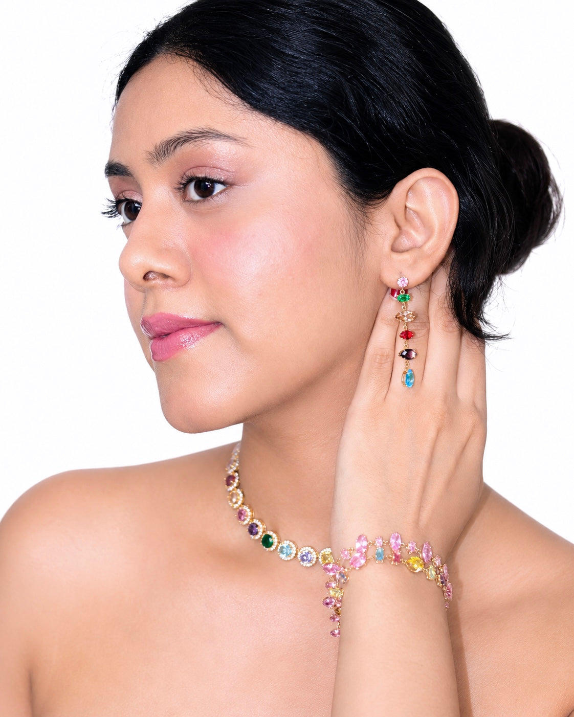Elira Multicolour Stone Dangle Earrings