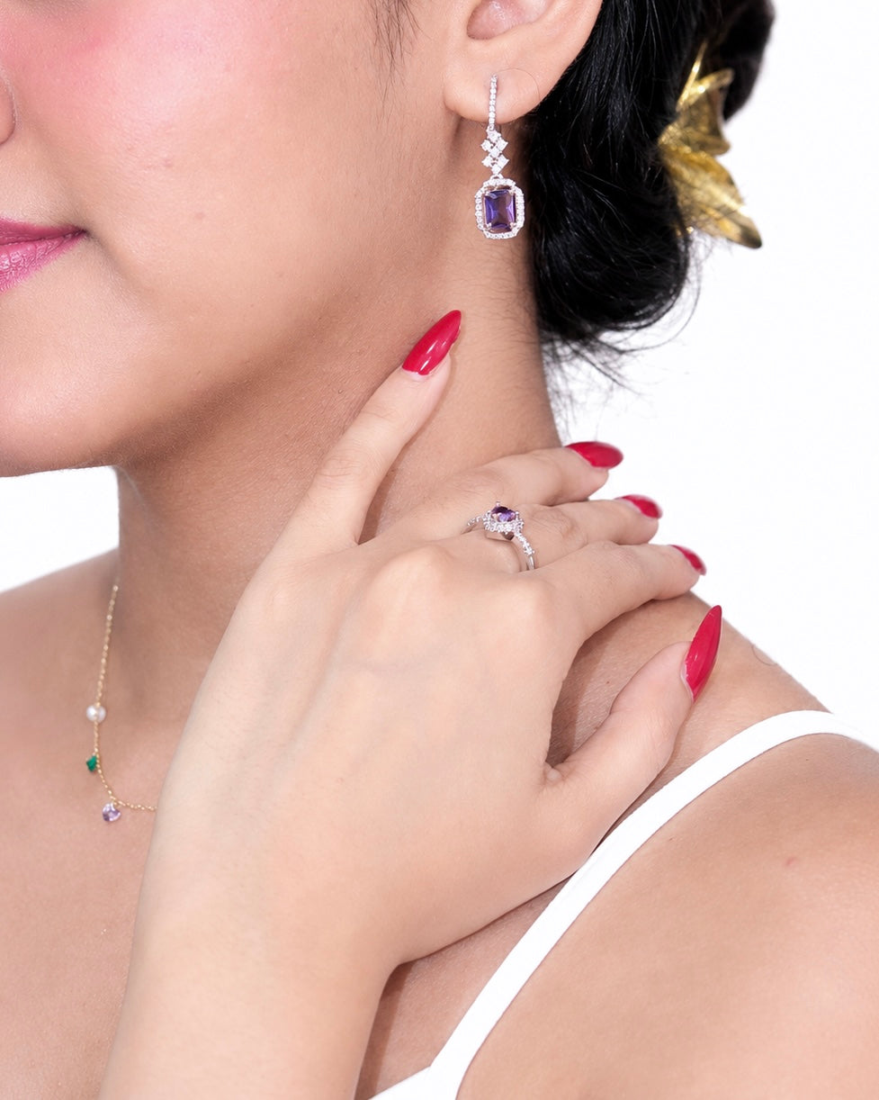 Liora Purple Drop Earrings