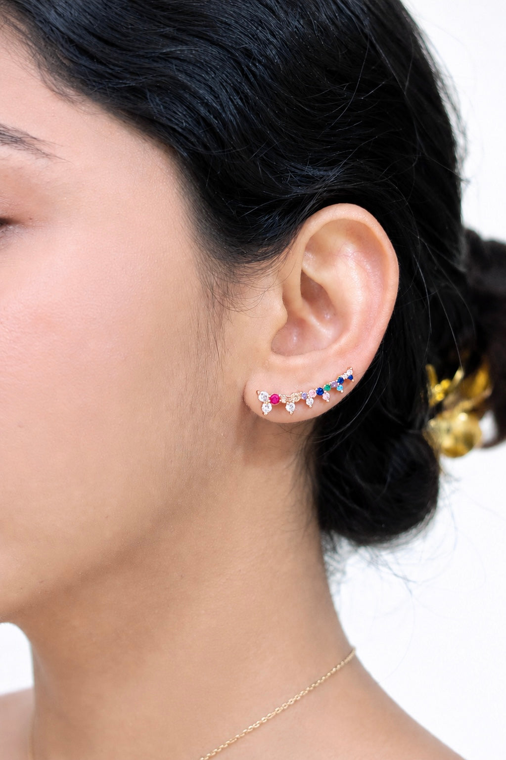 Iselle Multicolour Dainty Ear Climber Cuffs
