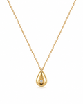 Gold Teardrop Stone Studded Necklace