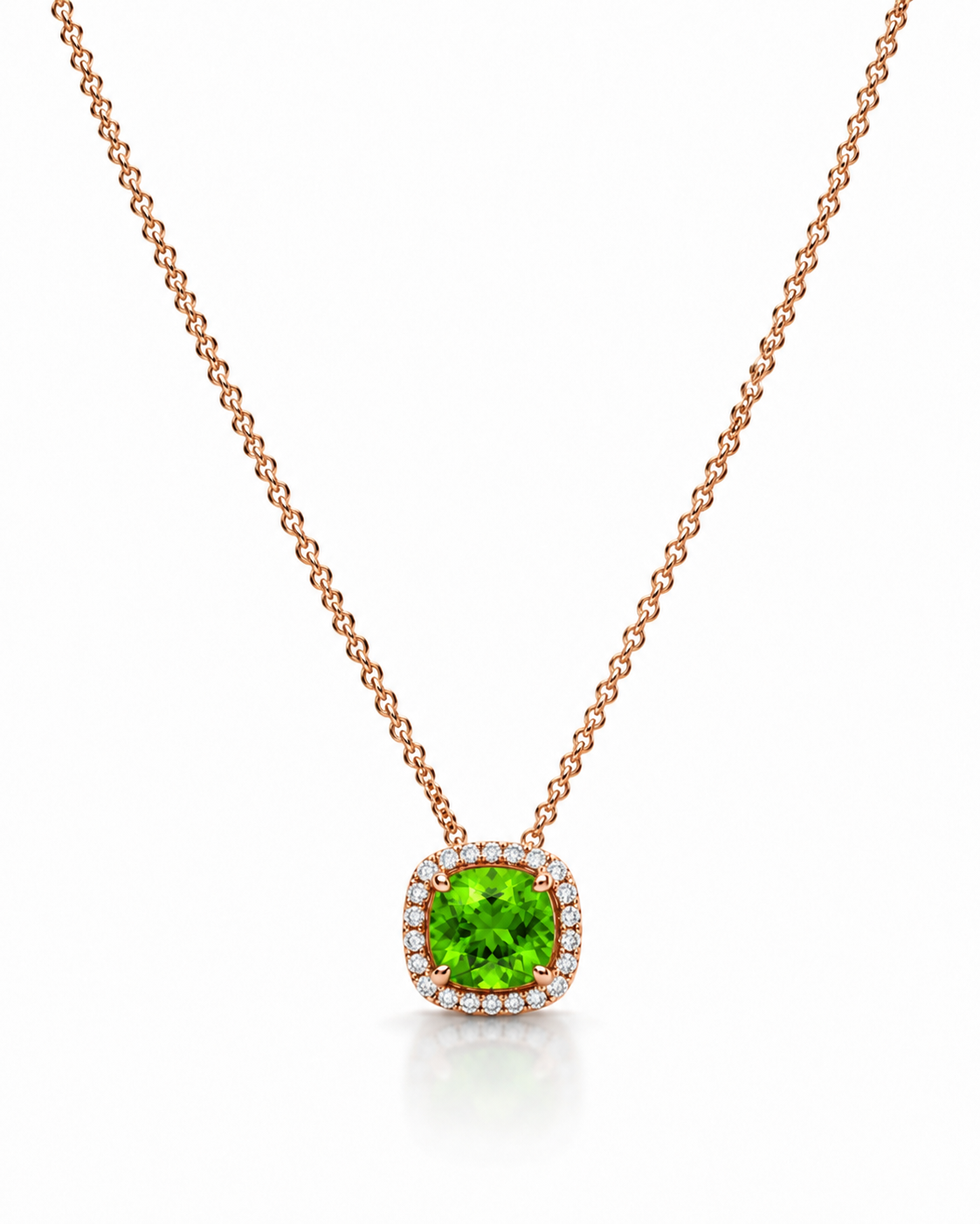 Fern Green Square Pendant Necklace