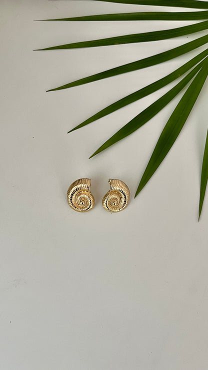 Gold Snail Shell Earrings