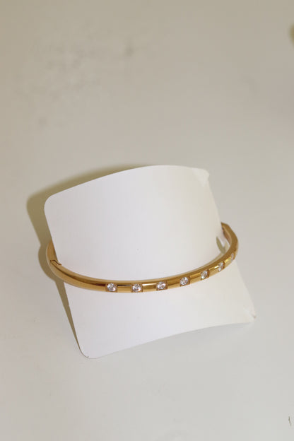 Gold Multiple Stone Studded Bangle Bracelet