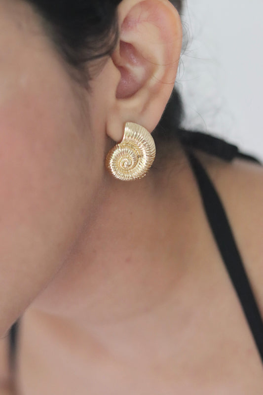 Gold Snail Shell Earrings