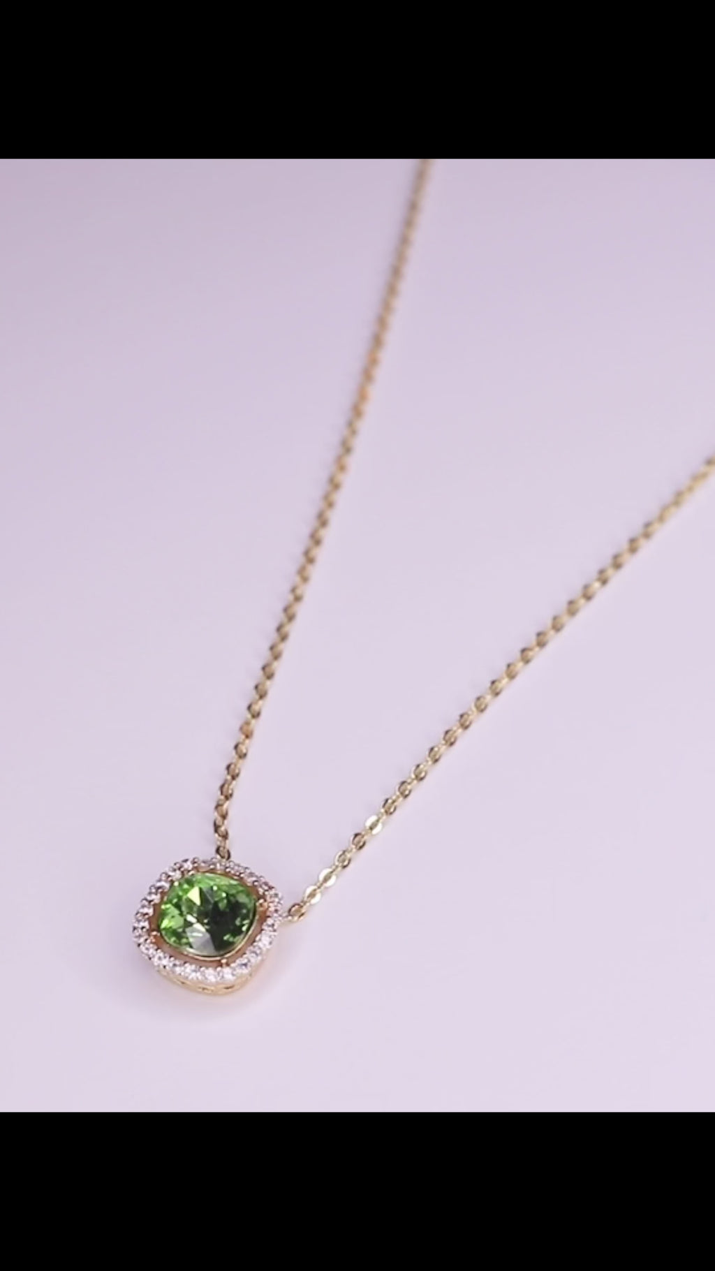 Fern Green Square Pendant Necklace