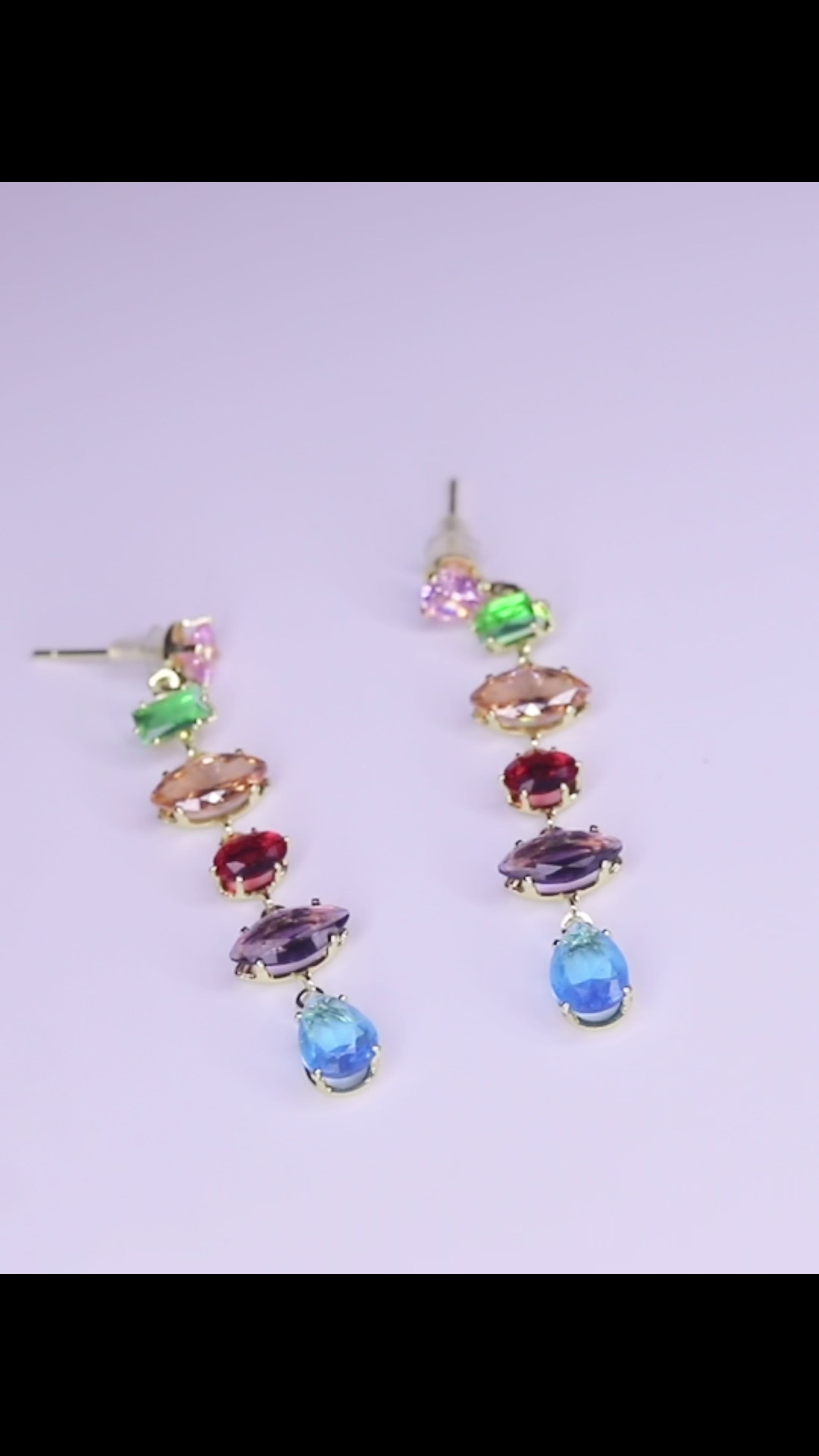 Elira Multicolour Stone Dangle Earrings