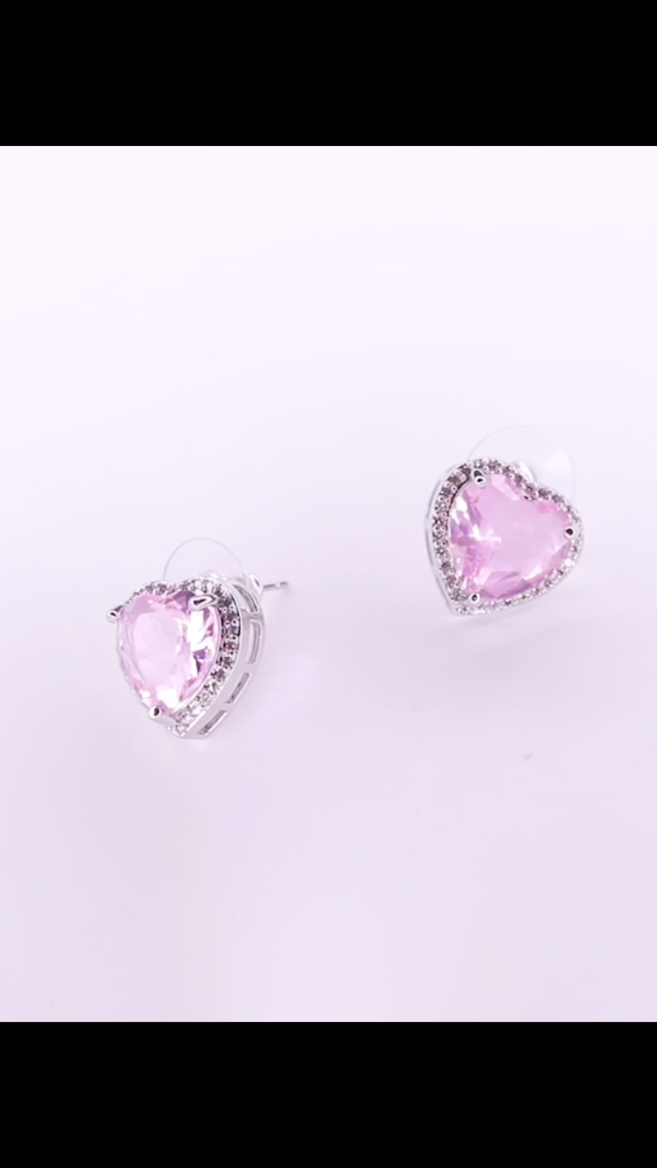 Roselle Pink Heart Earrings