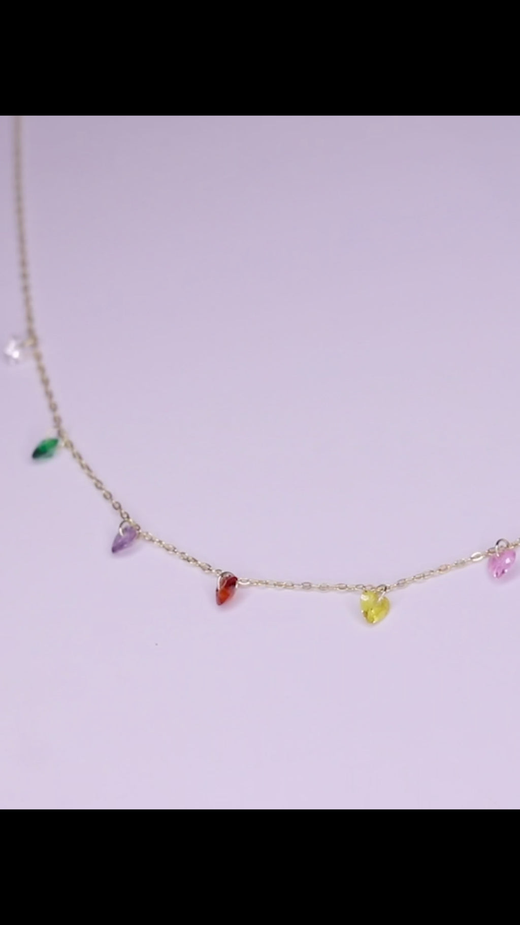 Zelie Rainbow Heart Charm Necklace