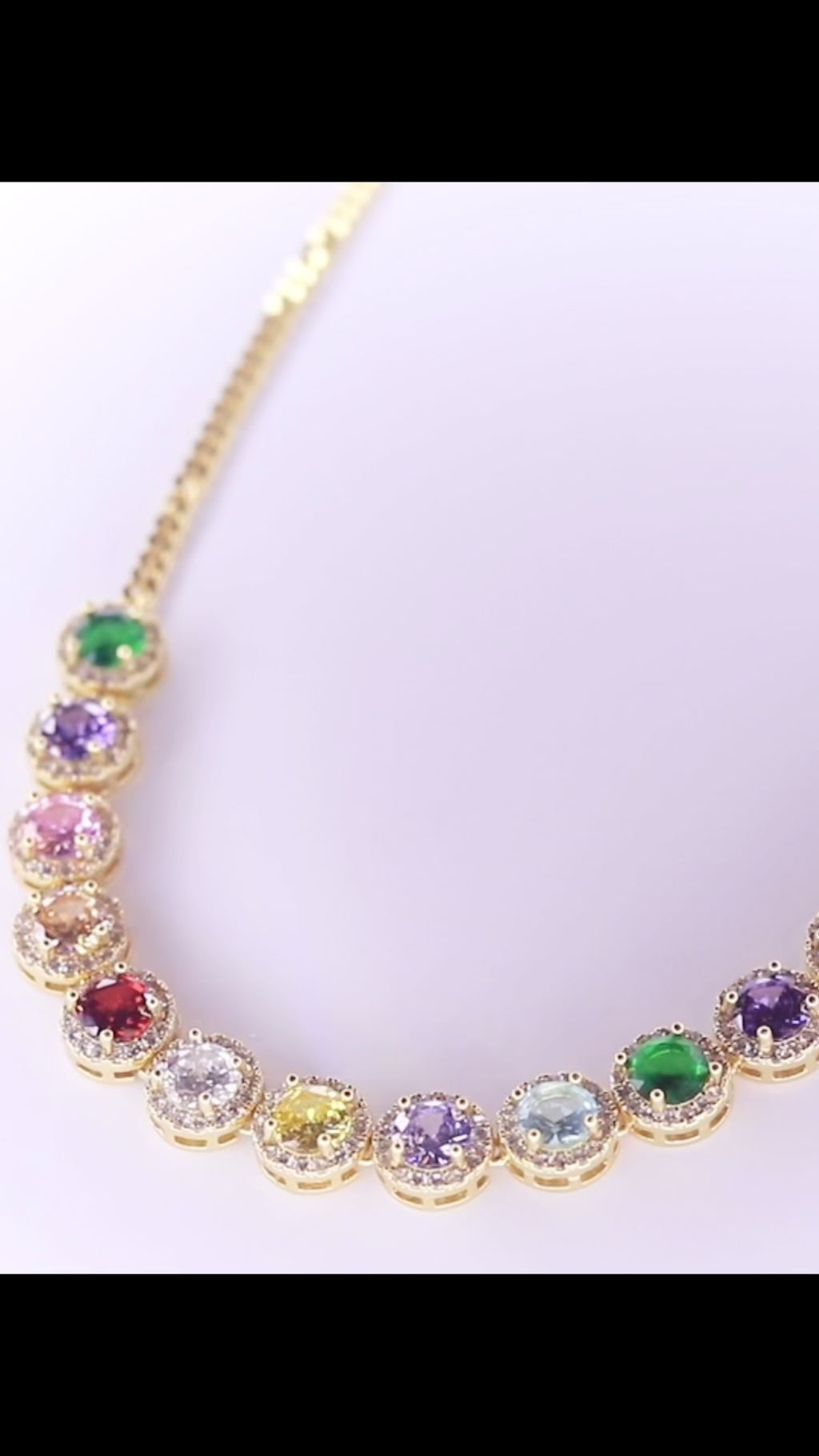 Luxelle Multicolour Halo Statement Necklace