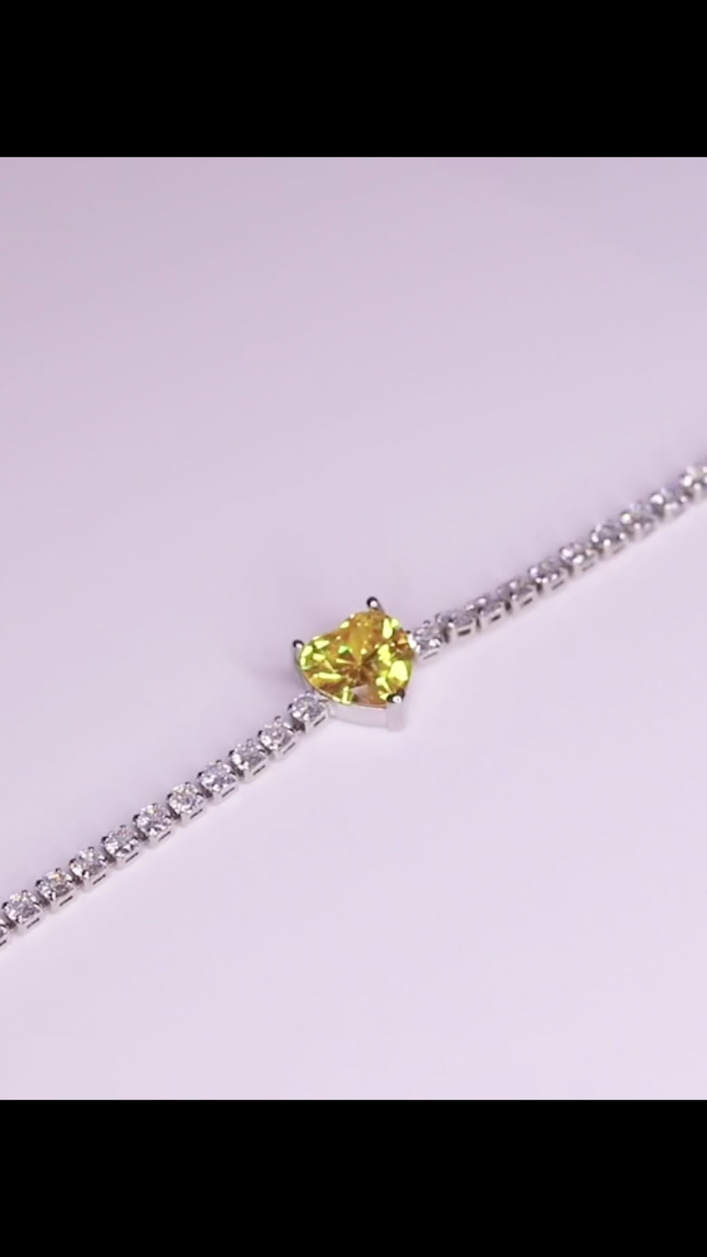 Aurine Yellow Heart Tennis Bracelet