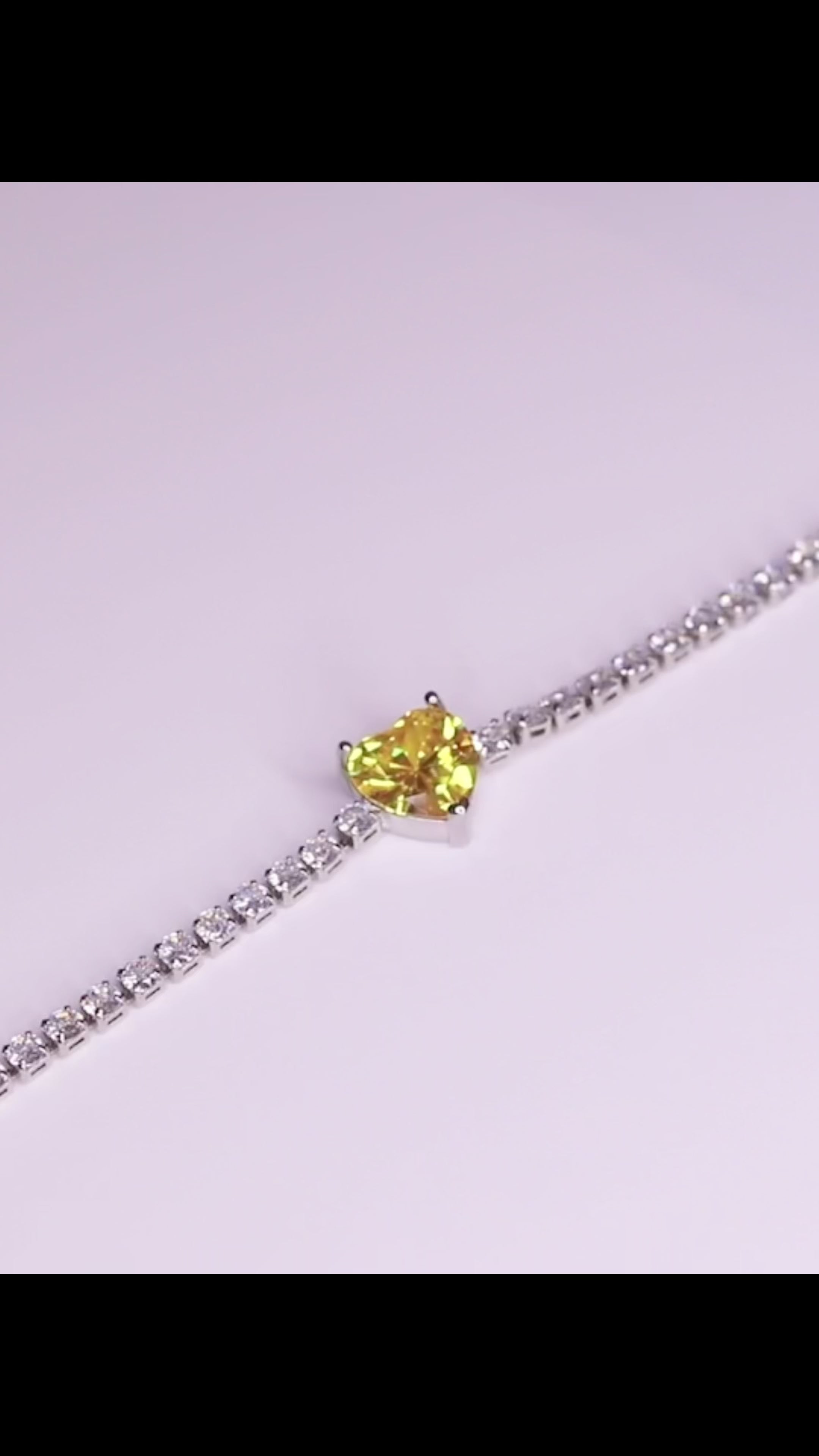 Aurine Yellow Heart Tennis Bracelet