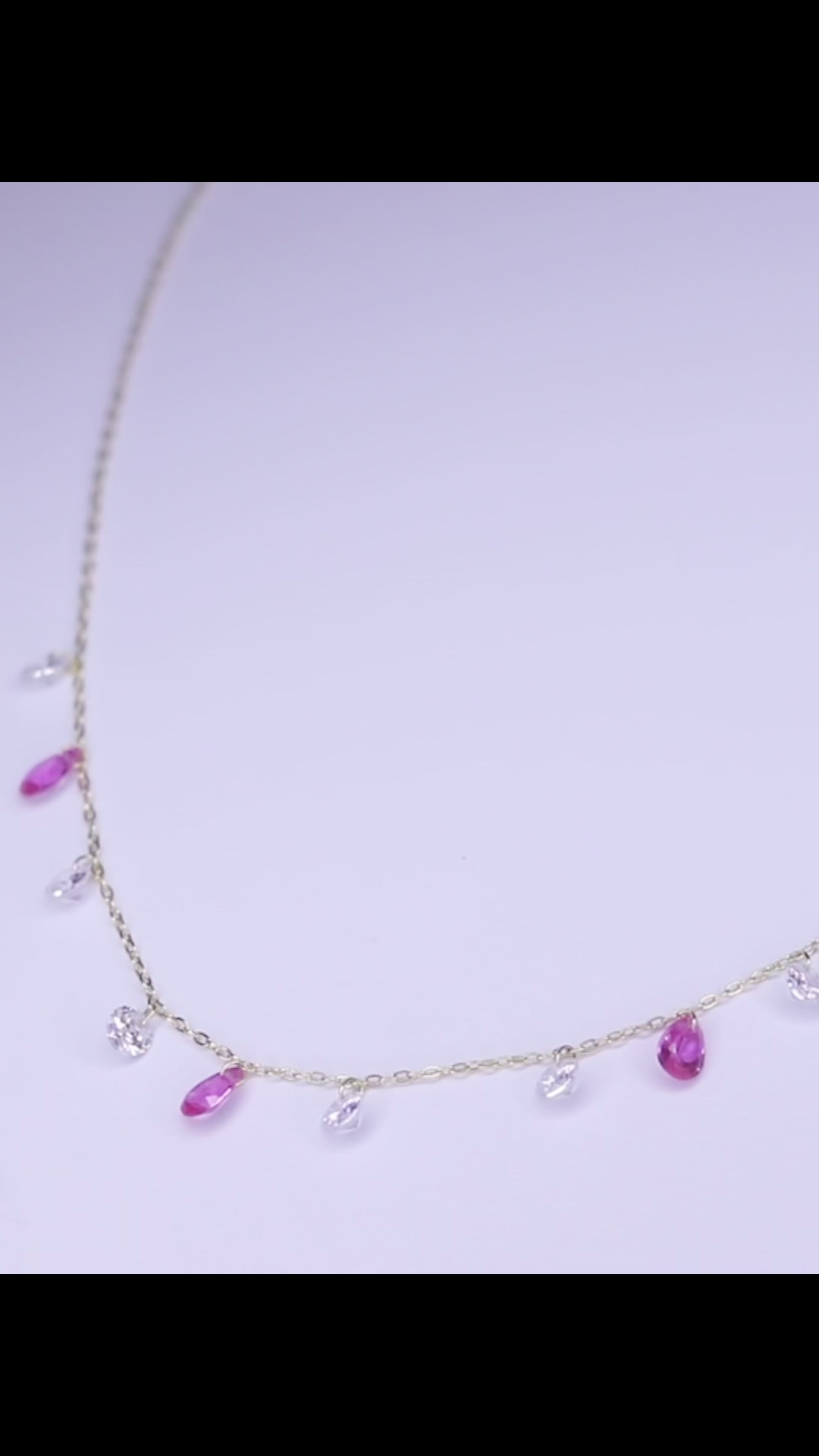 Aveline Pink & White Charm Necklace
