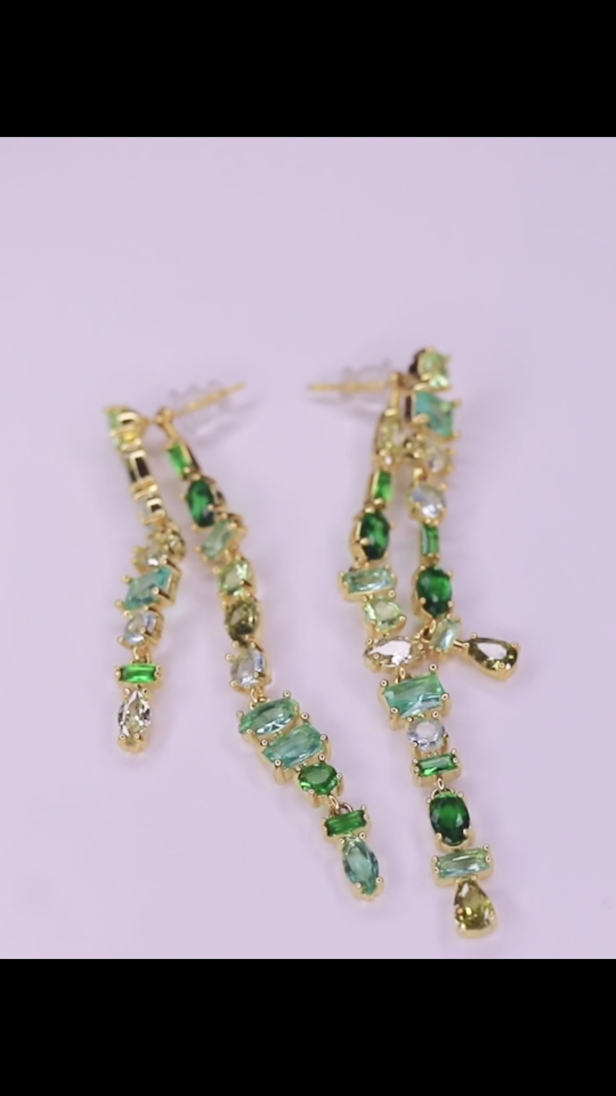Willow Green Double Layered Dangle Earrings