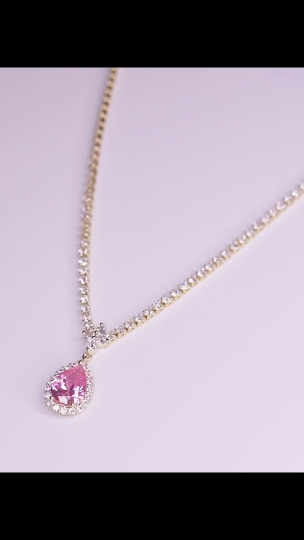 Petaline Pink Drop Princess Necklace