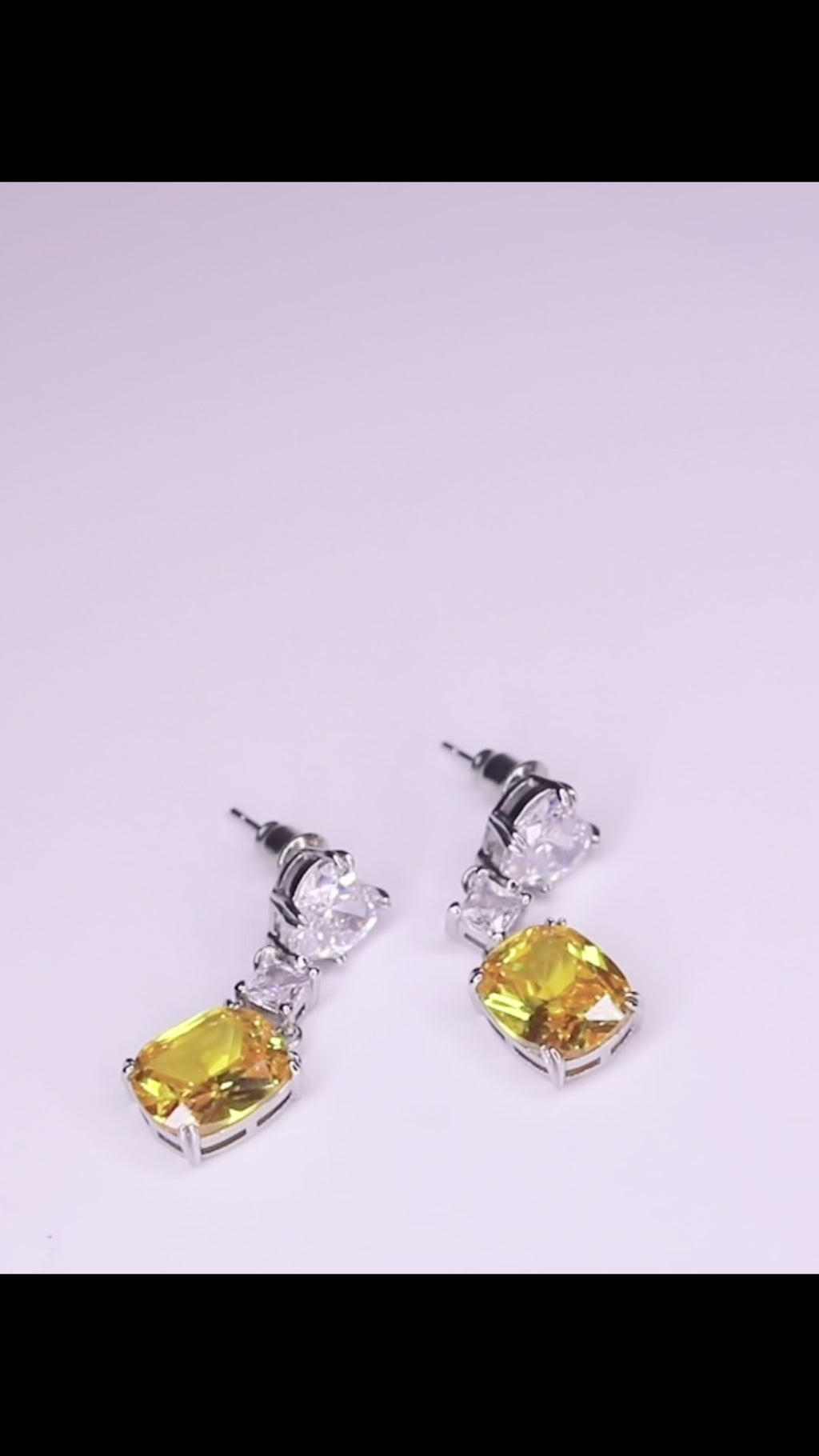 Orline Yellow Heart Drop Earrings