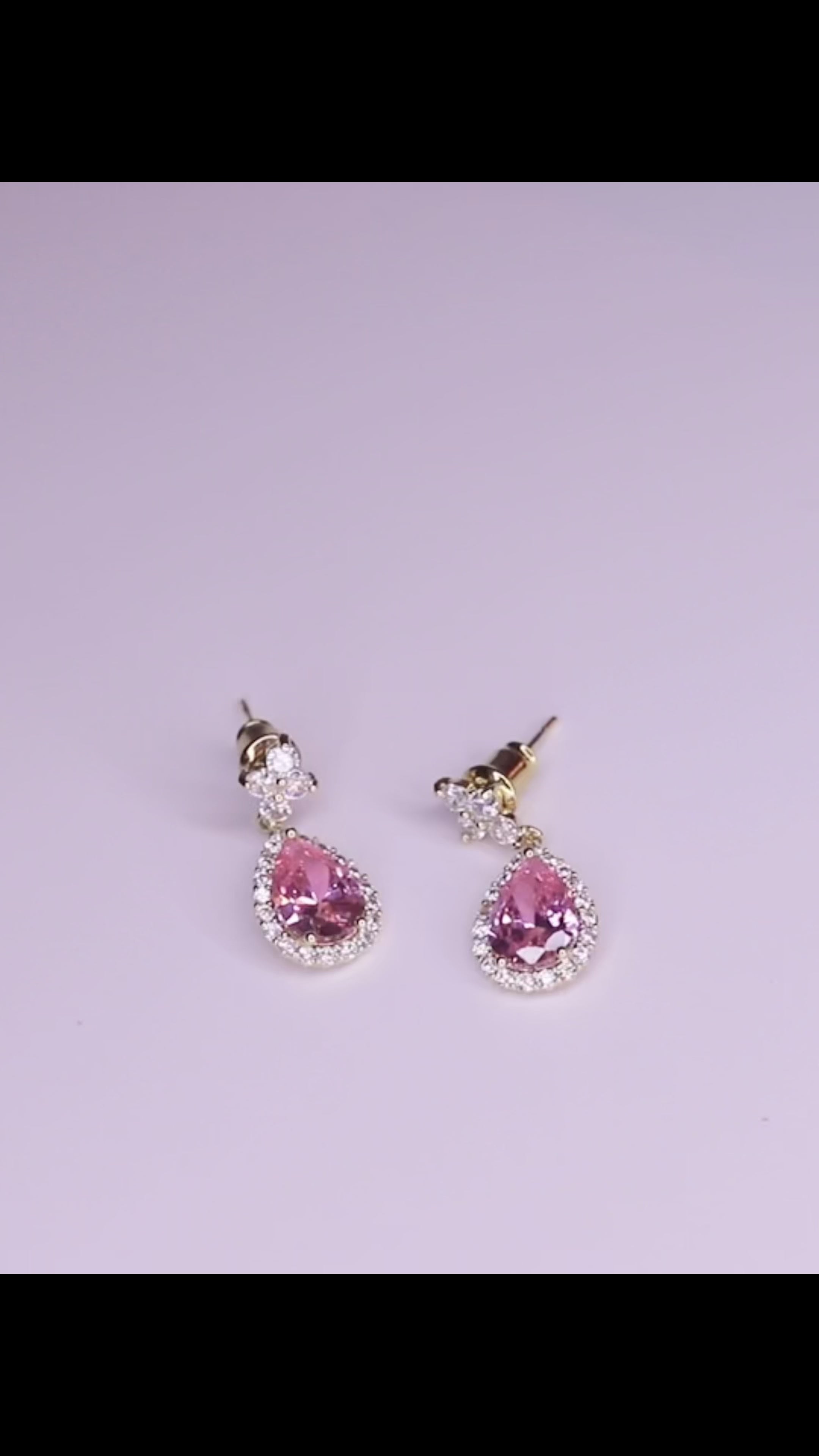 Petaline Pink Pear Drop Earrings