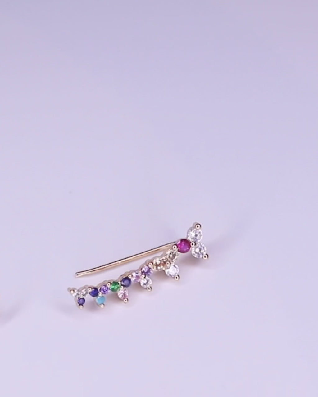 Iselle Multicolour Dainty Ear Climber Cuffs