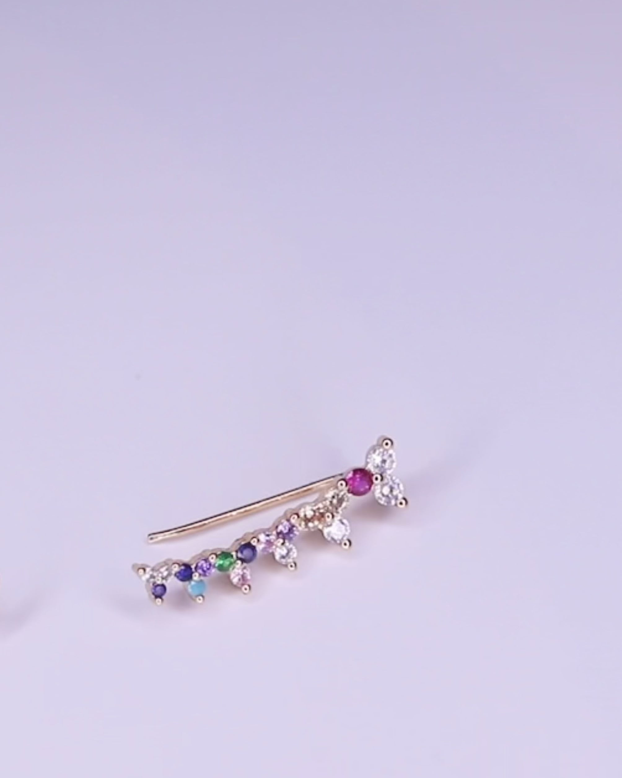 Iselle Multicolour Dainty Ear Climber Cuffs